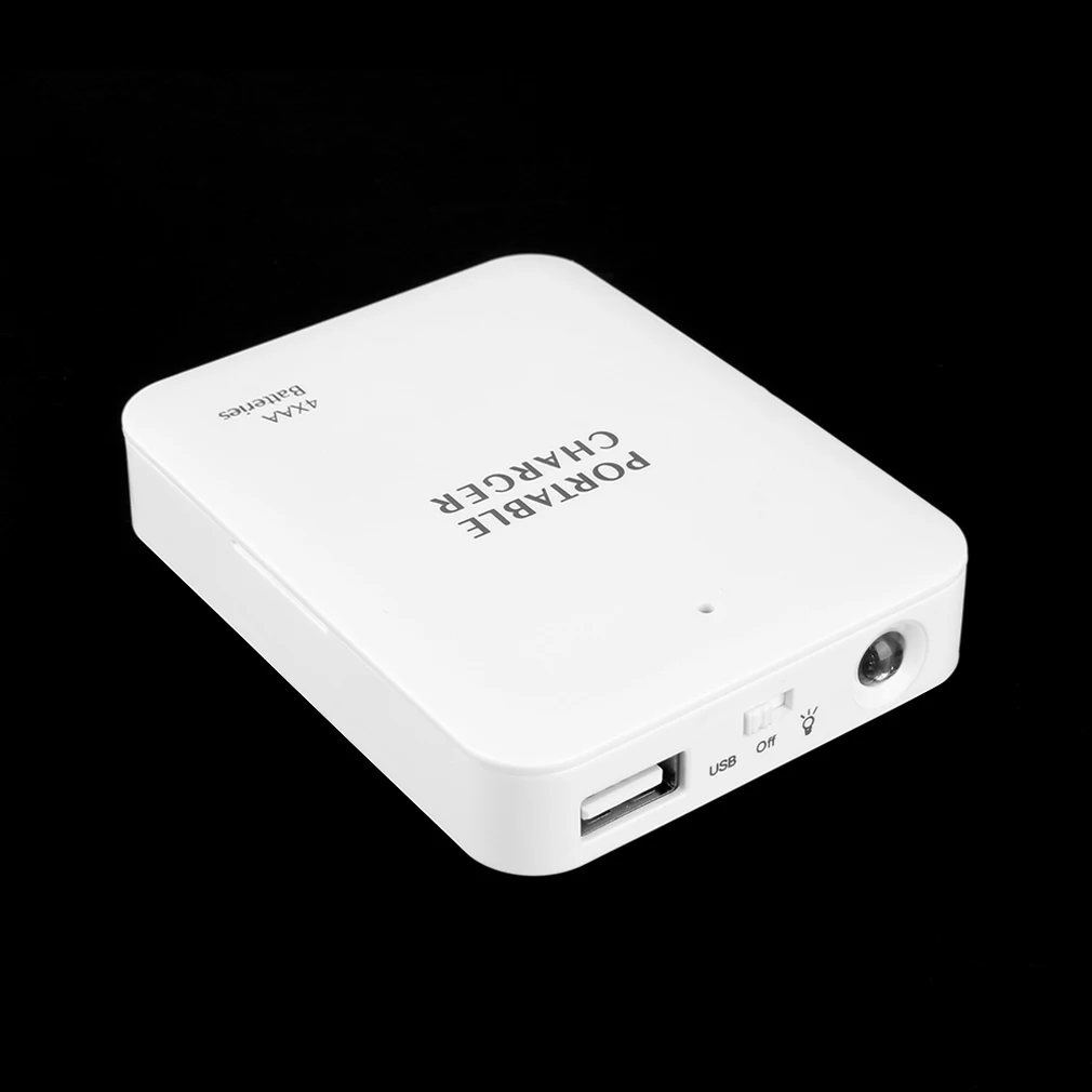 new portable usb 4aa battery travel emergency charger power bank case for cell phone wholesale 4 x aa batterynot included free global shipping