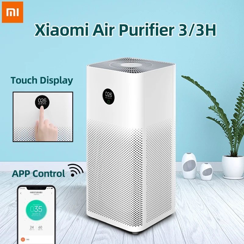 

Xiaomi Mi Air Purifier 3 3H Cleaner Automatic Home Air Fresher Smoke Detector Hepa Filter MIJIA APP Remote Control PM2.5 Display