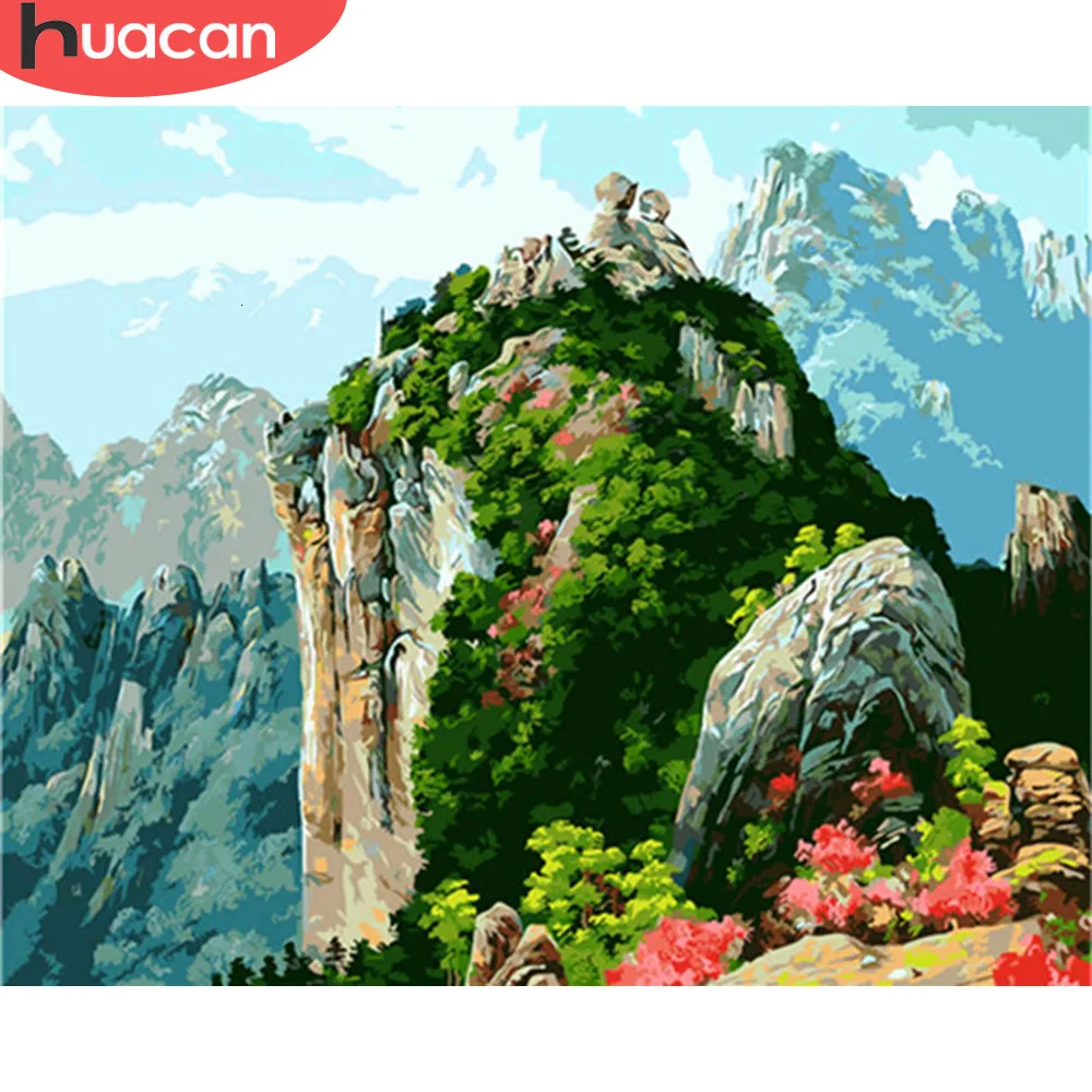 Картина по номерам HUACAN набор для рисования на холсте с изображением горного