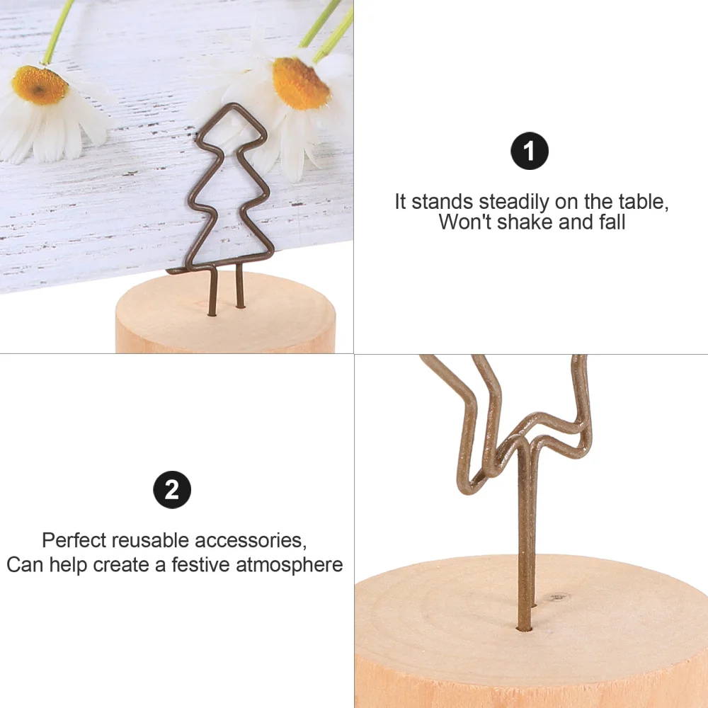

15Pcs Wooden Base Photo Clips Memo Note Clamp Picture Fixed Clips for Home