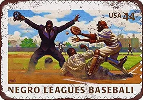 

SmartCows 12 x 8 Metal Tin Sign U.S. Postage Negro League Baseball Vintage Retro Home Decor Art 2 Wall Decor