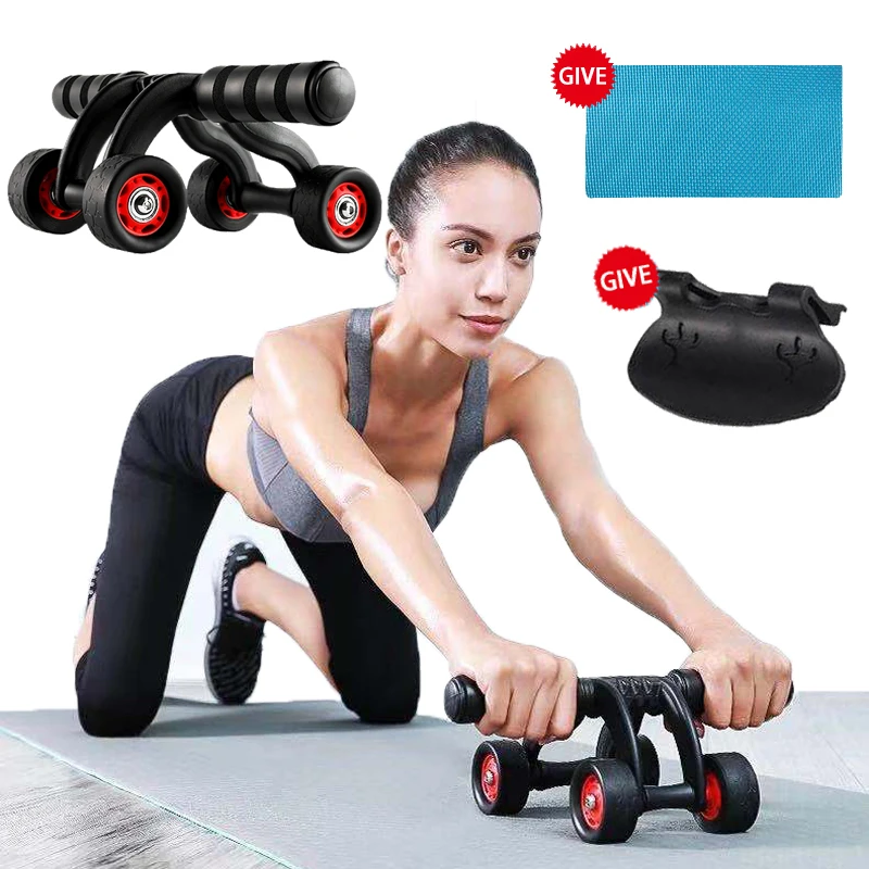 Abdominal Wheels Abdominal Muscles Training Roller Ab Wheel with Mat Bodybuilding Fitness Gym Equipment Core Exercise At Home
