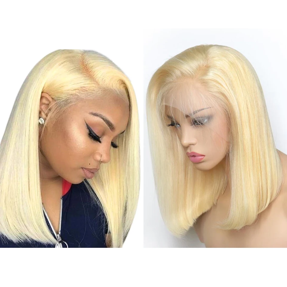 Прямые парики 613 блонд на сетке спереди бразильские волосы Remy парик для женщин 4*4