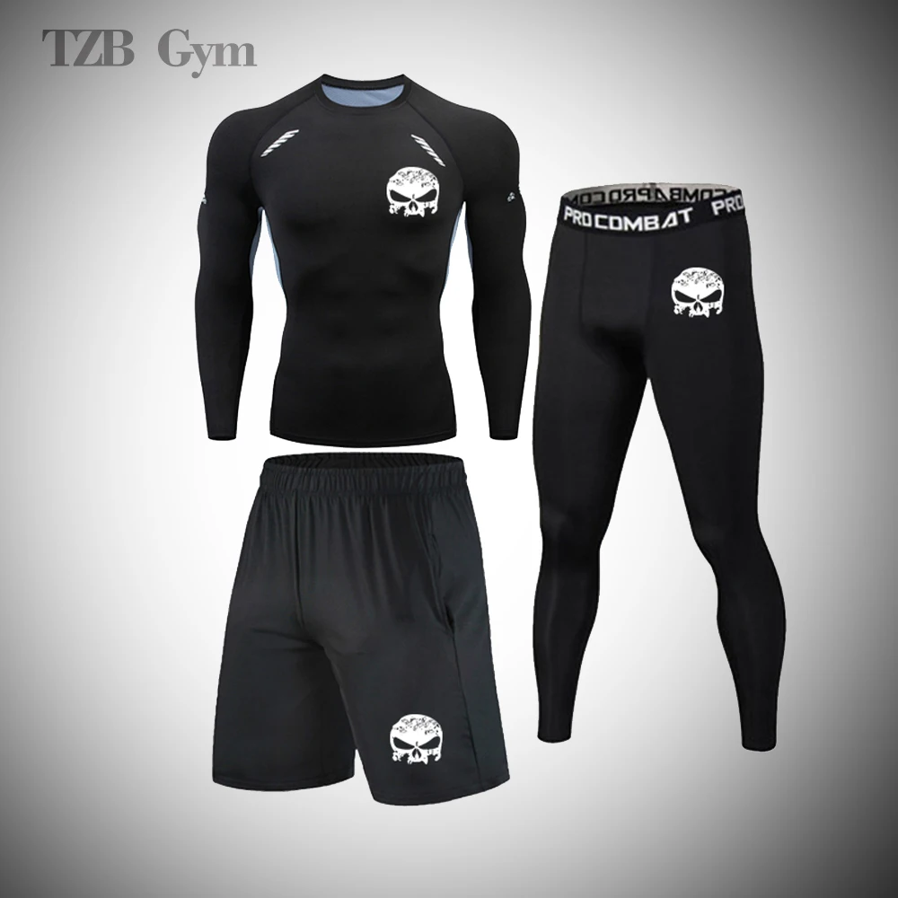 

Men's Tights Sweatshirt Sports T-Shirt Outdoor Training Elastic Compression Fitness Gym Jogging Running Suit T-Shirt Rashguard