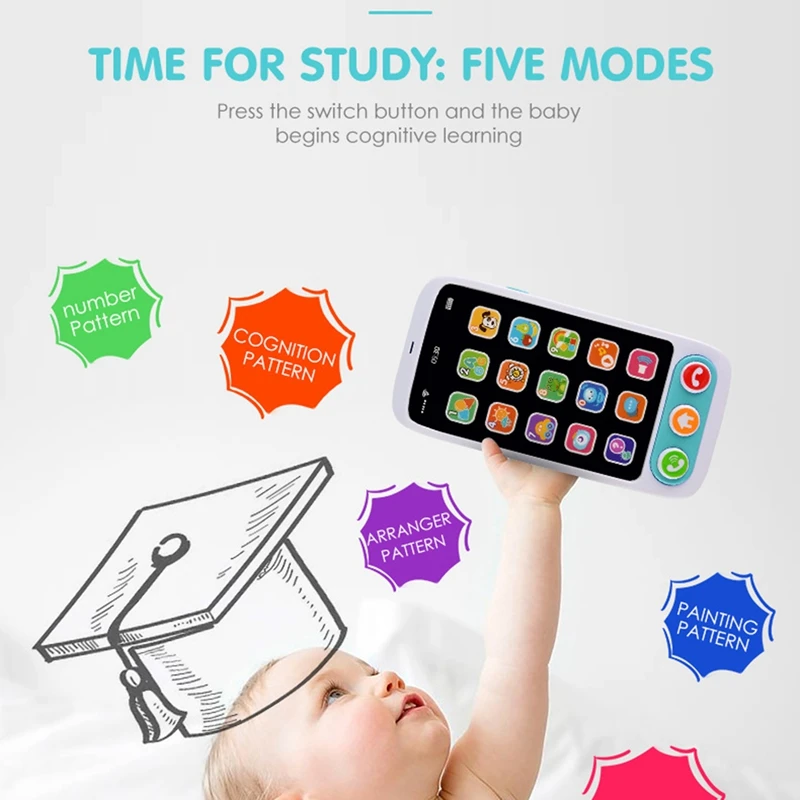 

Children Musical Cell Phone Toy Electronic Early Educational English Learning Machine Multifunctional