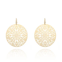 vintage gold hollow round big exaggerate earrings for women elegant silver color earrings femme pendiente jewelry 2020 gift