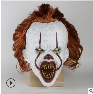 Without electricity Хэллоуин пугающая маска Stephen King's It Косплей Маска Pennywise полимерный шлем Необычные Хэллоуин вечерние реквизит - Цвет: Without electricity
