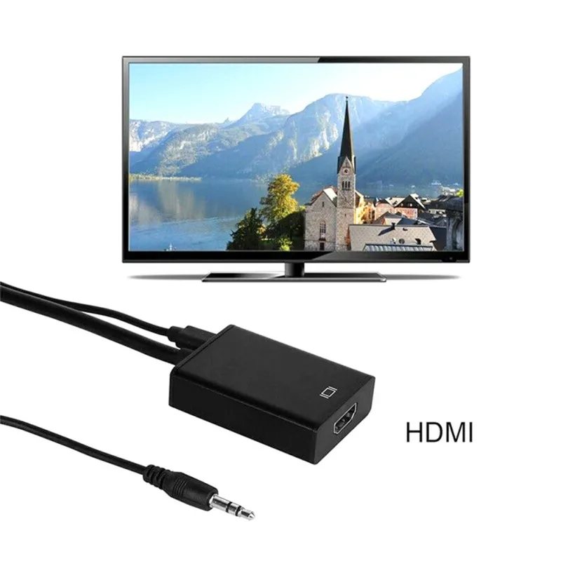 VGA Maschio A HDMI Convertitore Femminile Adattatore Del Cavo Con Audio Uscita Di 3.5mm 1080P VGA A HDMI Per PC Del Adapter 2021