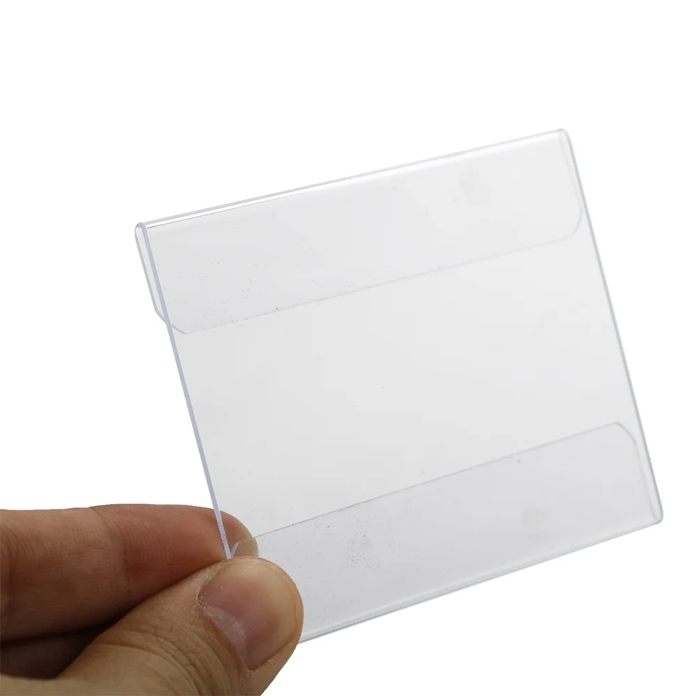 Plastic Flat Pvc Shelve Label Sleeve Wall Mount Info Paper Cover Price Tag Display Pocket Pouch 6x9cm | Канцтовары для офиса и