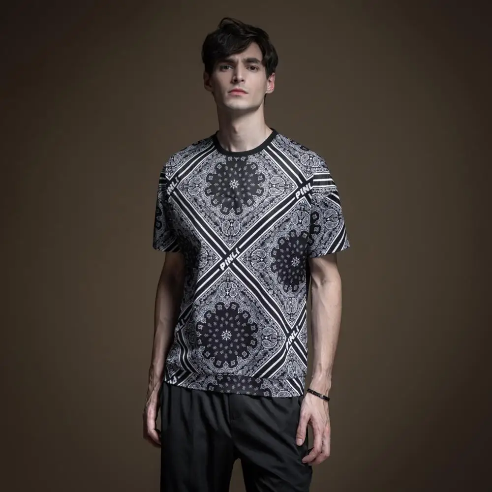 

Pinli 2020 Summer New O-neck Polyester Slim Anti-wrinkle Printed Casual Men Fashion Brand Short Sleeve T-shirt B202211143