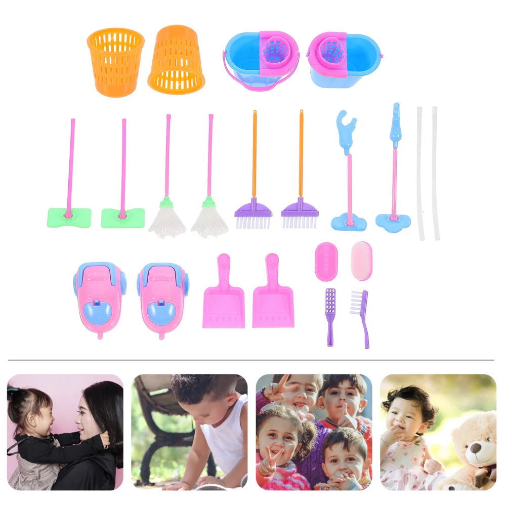 

2 Sets 18Pcs Children Cleaning Tool Toys Simulation Vacuum Cleaner Toys