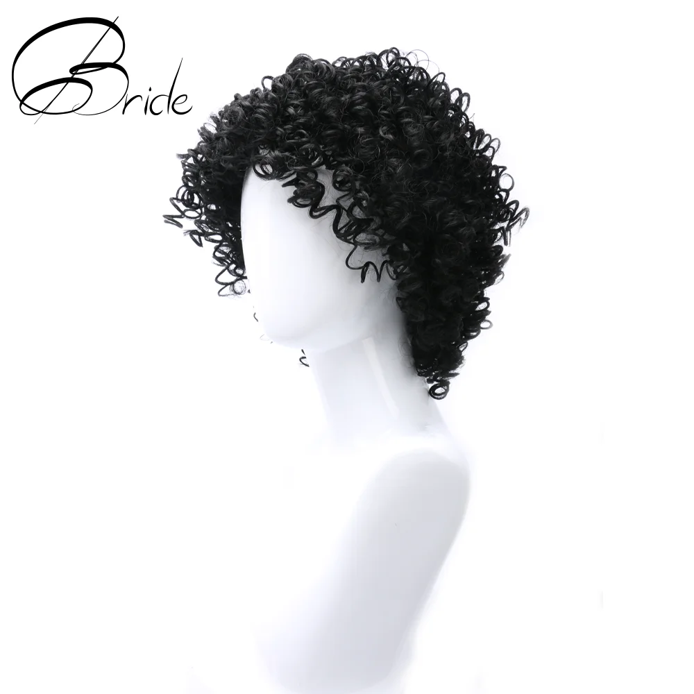 Парик для невесты короткий афро парик синтетический Боб черные парики женщин
