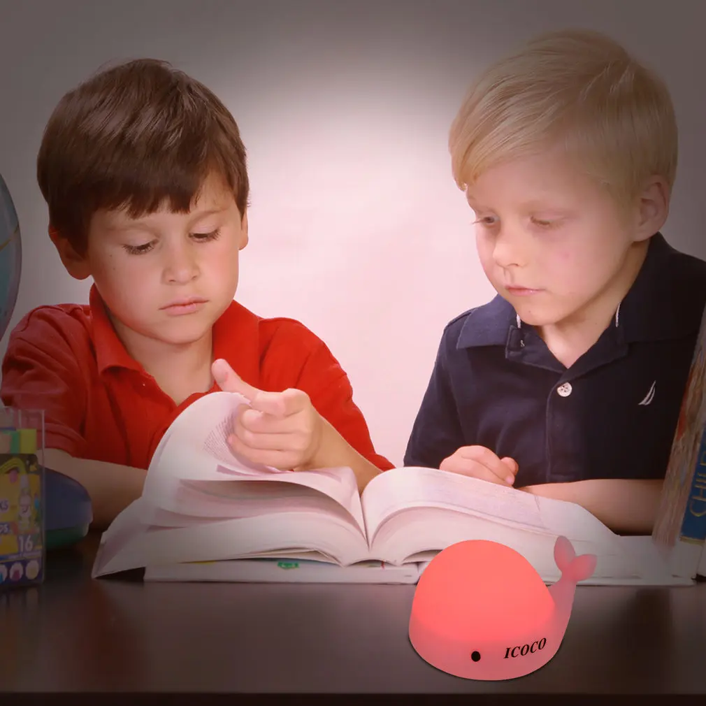 Милый мягкий силиконовый Дельфин светодиодный детские для малышей хлопок