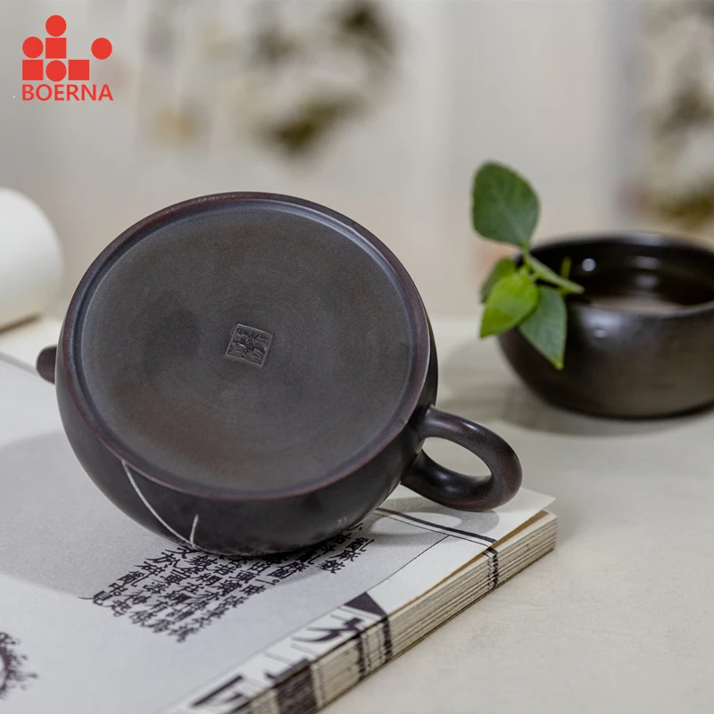 

BOERNA 180-190ml Handmade Nixing Elegant Teapot Kung Fu Tea Set Teaware Pottery Chinese Ceramic Pot Gift Environmentally Clay