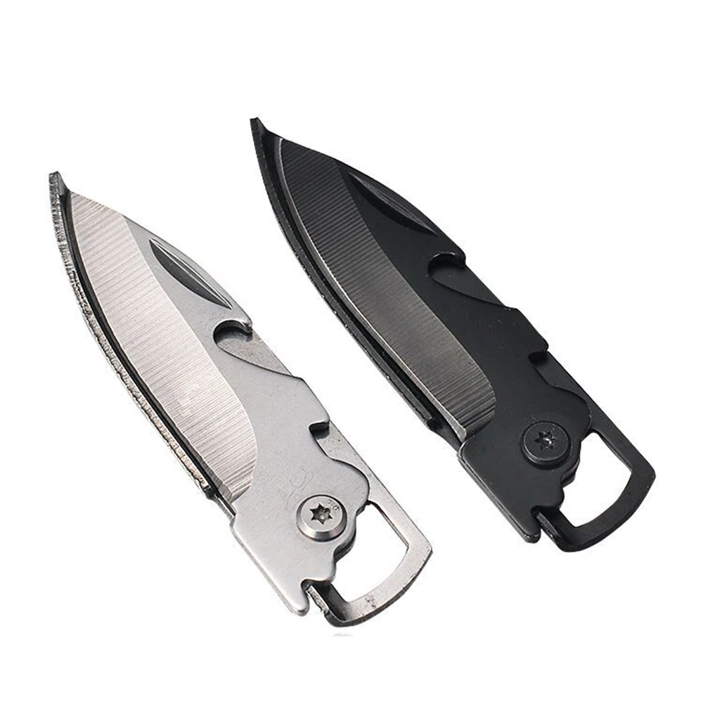 

Portable Mini Stainless Steel Pocket Unboxing Folding Keychain Peeler Blade Paper Cutter Knife Survival tool