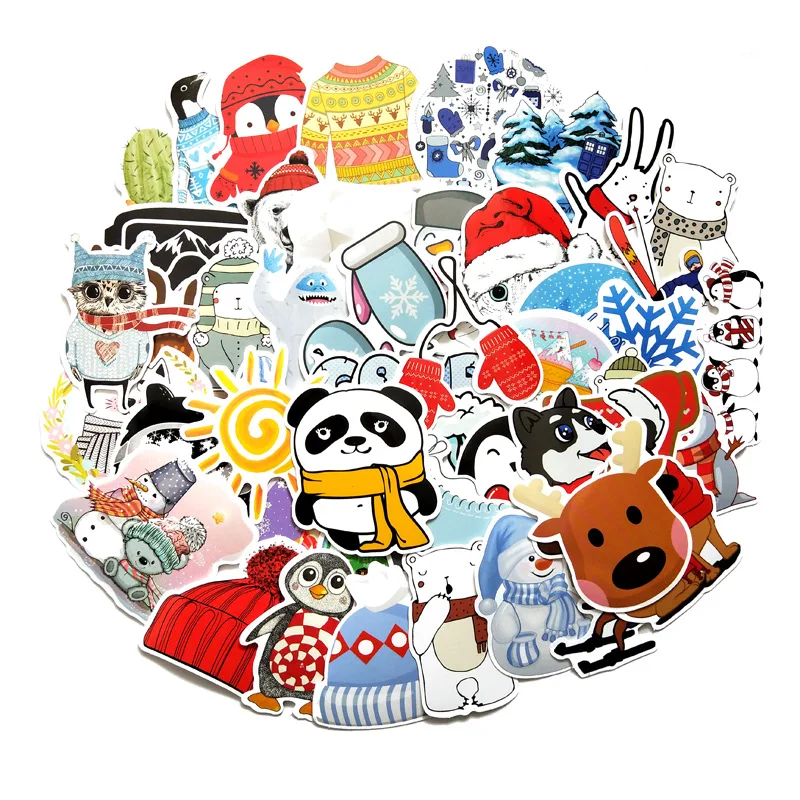

50 PCS Cartoon animal Girl Stickers For Chidren Toy Waterproof Sticker to DIY Suitcase Laptop Bicycle Helmet Car Decals