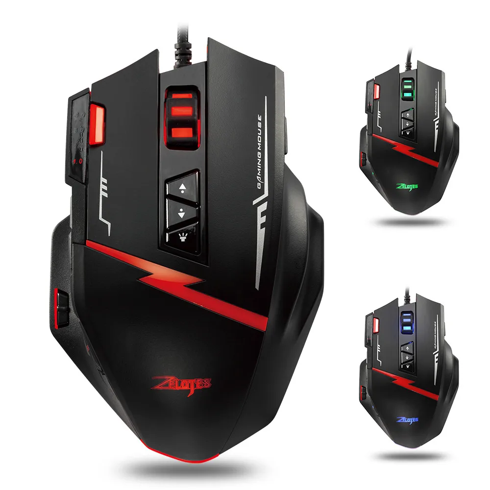 Игровая мышь Zelotes C15 7000 DPI 13 программируемых кнопок настройка веса 5 эргономичная