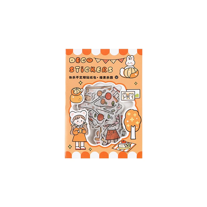 

40pcs Transparent PVC Sticker Cute Cartoon Character Little Girl Student Scrapbook Label Stationery Sticker