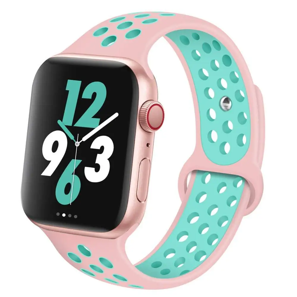 10 Ремешок для Apple Watch 4, 3, 2, 1, 42 мм, 38 мм, 40 мм, 44 мм, браслет, силиконовый ремешок для iwatch sports series 4, 3, 2 и 1 - Цвет ремешка: 10