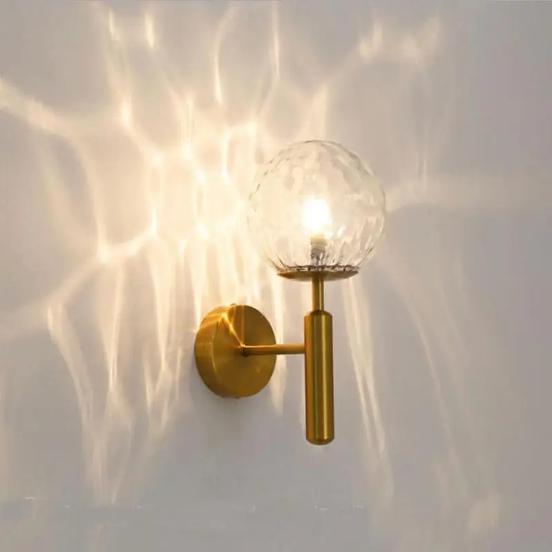 Скандинавская стеклянная купольная настенная лампа современное прикроватное