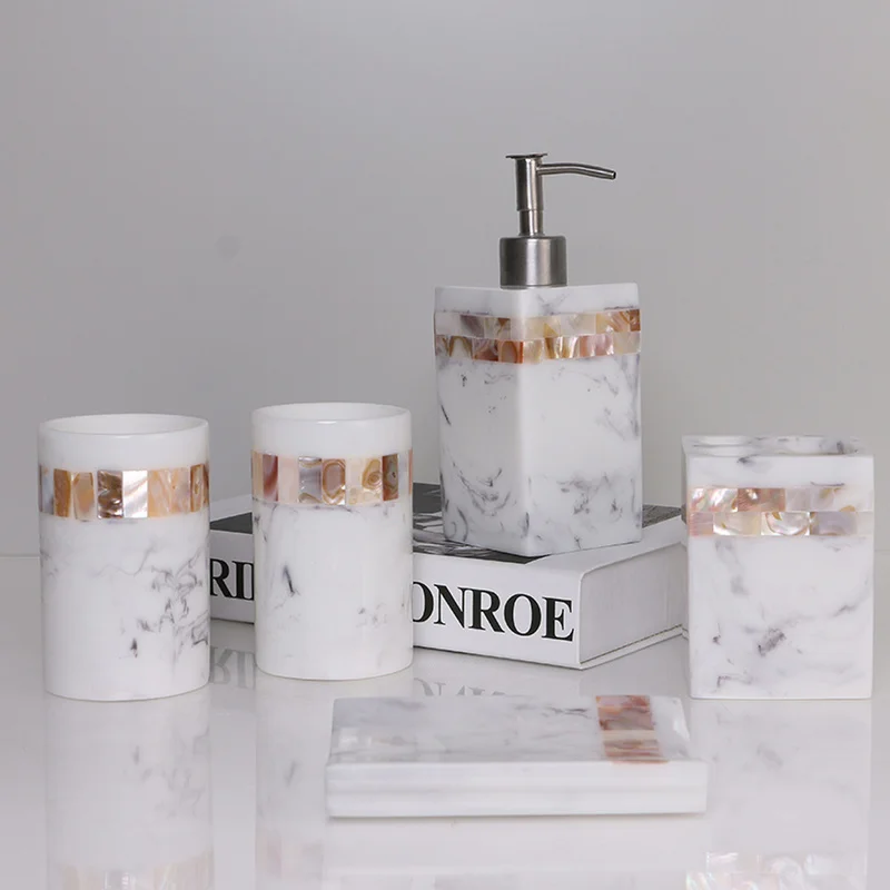 Современный набор из 5 предметов в виде натуральной керамической оболочки