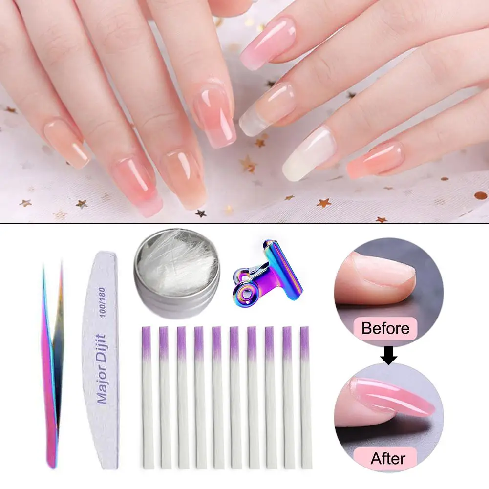 Professional Fiberglass Nail Kit Fiber Nails Extension Manicure Salon Tool Set | Красота и здоровье