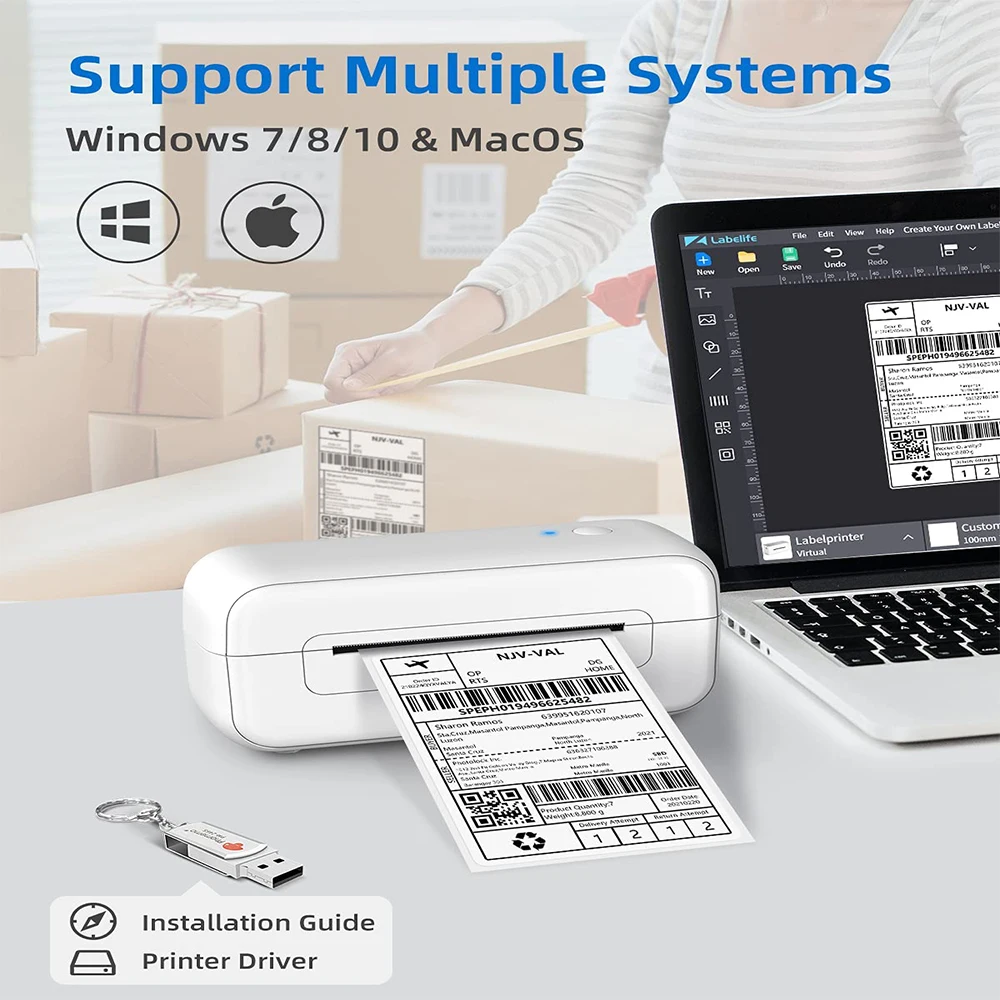 Принтер для этикеток Phomemo 4x6 дюймов стиль Внутреннего открытия бизнеса