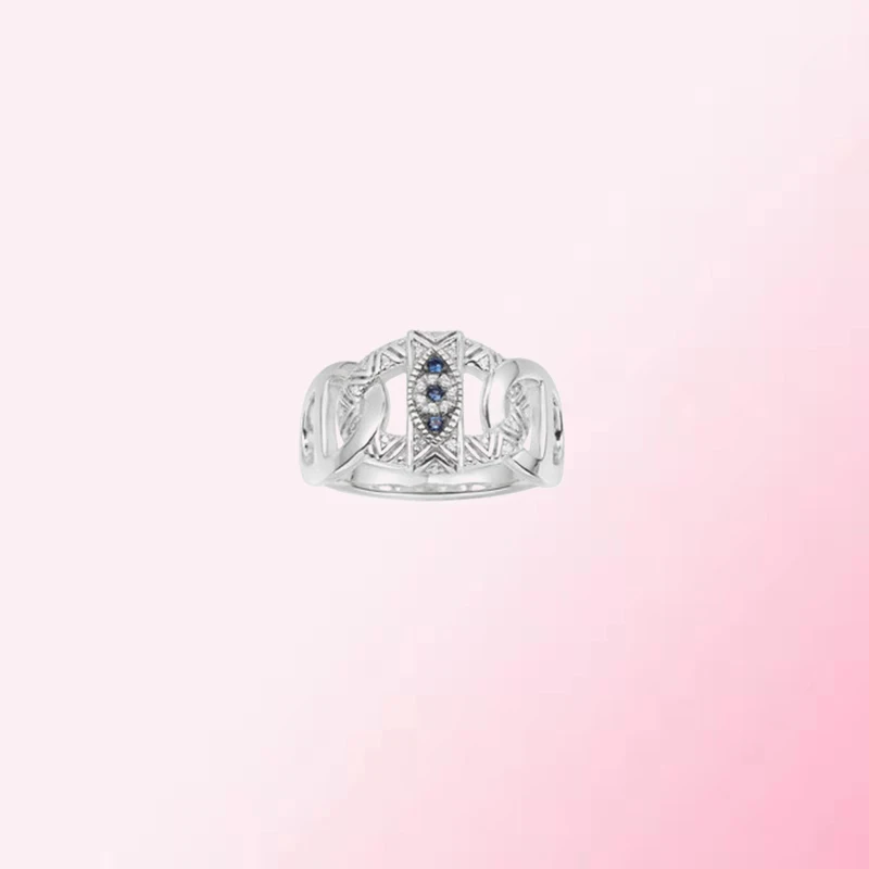 

1:1 925 Sterling Silver Custom Sea Blue Eye Fashion Temperament Ring