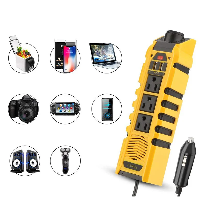 Двойной USB стандарт США 12в-110в модифицированный синусоидальный инвертор