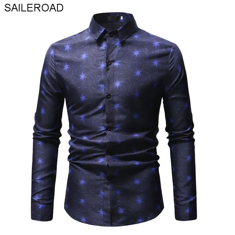 SAILEROAD Высококачественная модная мужская рубашка с принтом повседневные рубашки