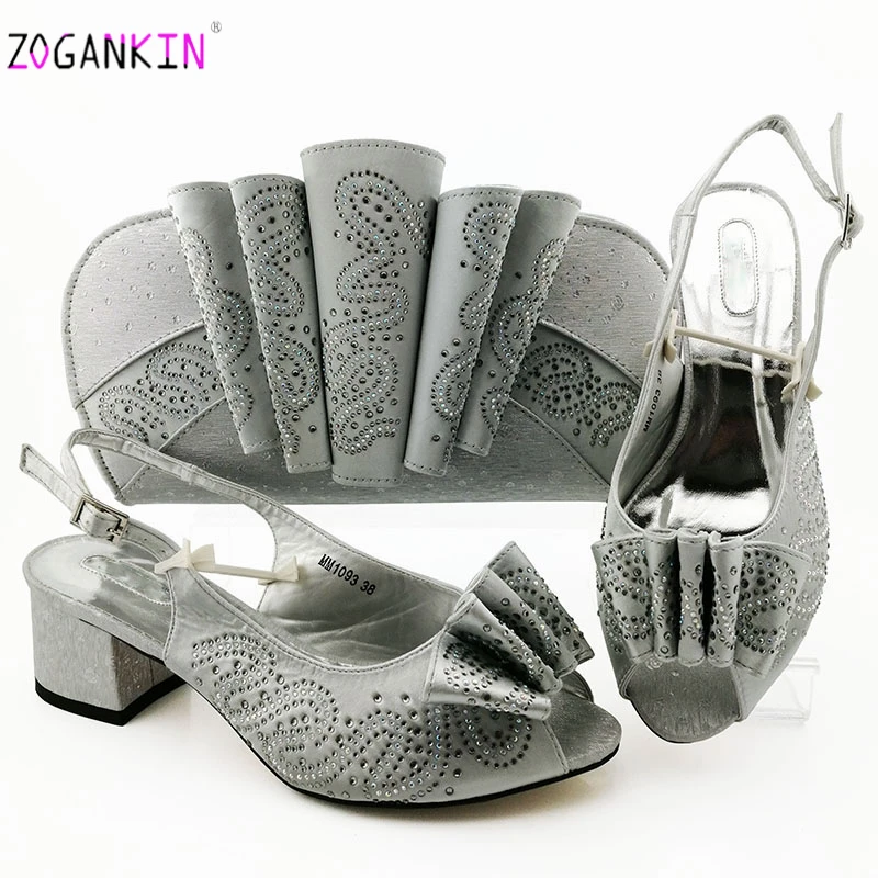 

New Arrival Autumn Wine Color Sandals Shoes And Bags Set Fashion Italian Women High Heels Shoes And Bag Set For Evening Party