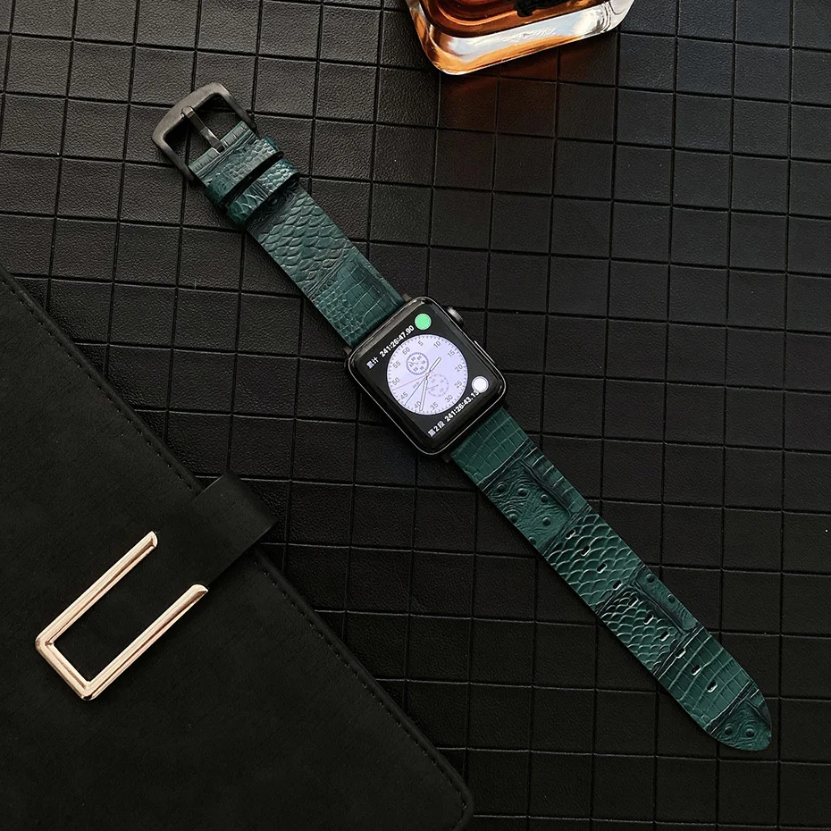 Ремешок из натуральной кожи для ремешков Apple Watch 44 мм, 42 мм, 40 мм, 38 мм, сменный ремешок для iWatch Series 6, 5, 4, 3, 2, 1, SE, браслет из коровьей кожи