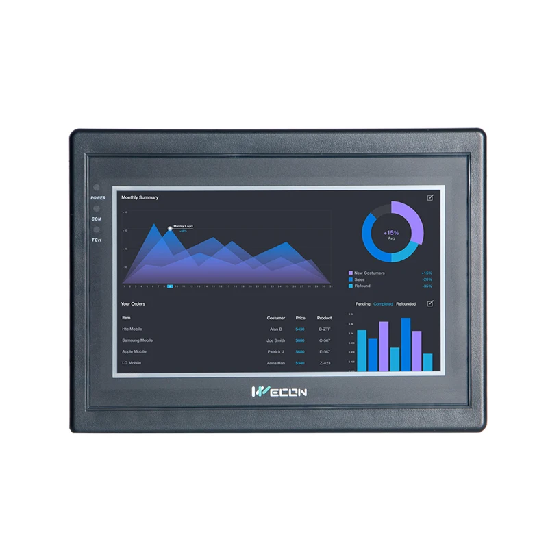 Wecon 7 дюймовая панель hmi встроенное программное обеспечение SCADA легкая в