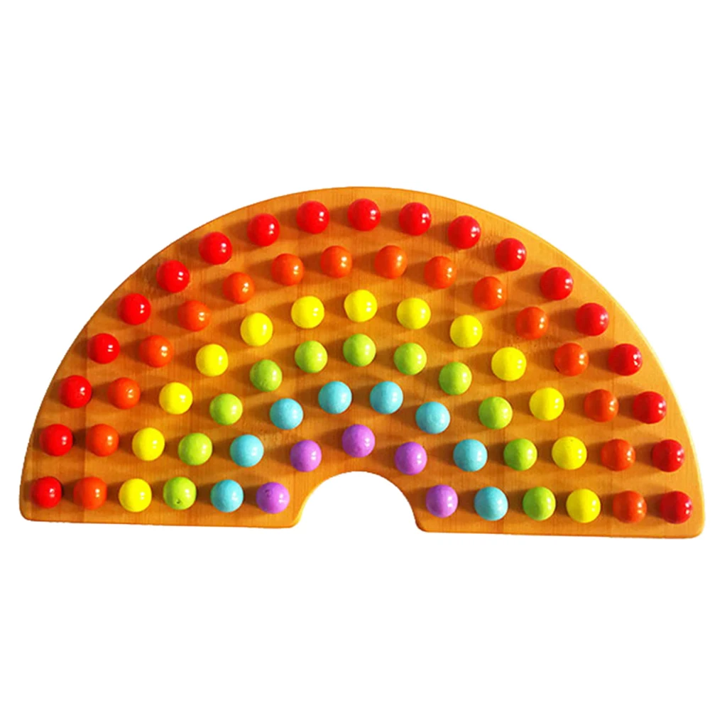 

Радужная доска из натурального дерева, обучающие игрушки для сортировки цветов для детей