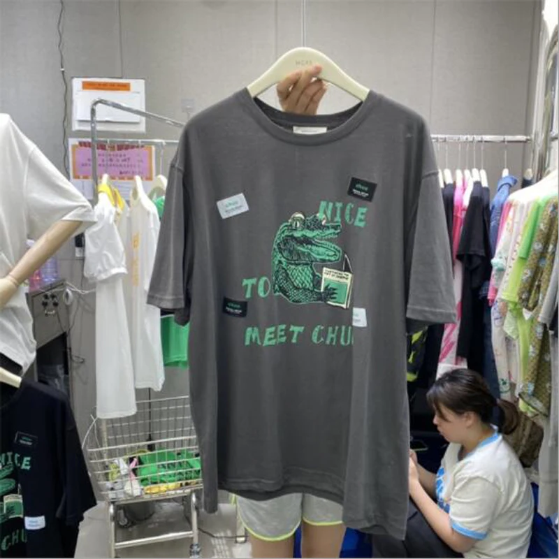 

Женский топ в европейском и американском стиле, летние свободные футболки с милым принтом и коротким рукавом, женские футболки