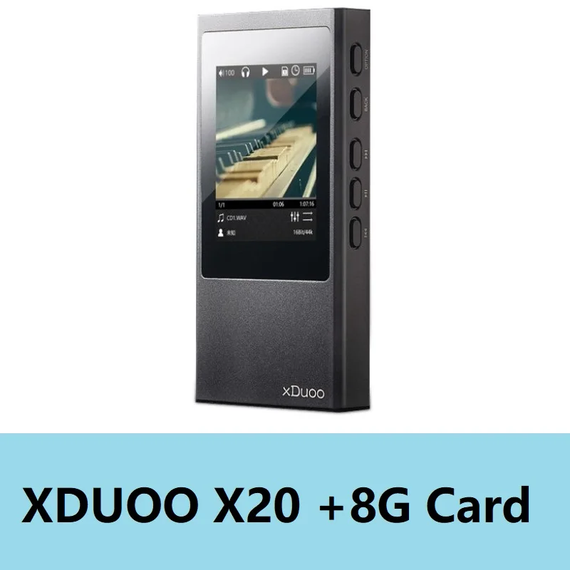 black and 8G card XDuoo X20 высококачественный HIFI без потерь цифровой аудио музыкальный плеер Mp3 DSD DAP поддержка Apt-X aptX Bluetooth 4,1 xDuoo X3 X10 NANO - Цвет: black and 8G card