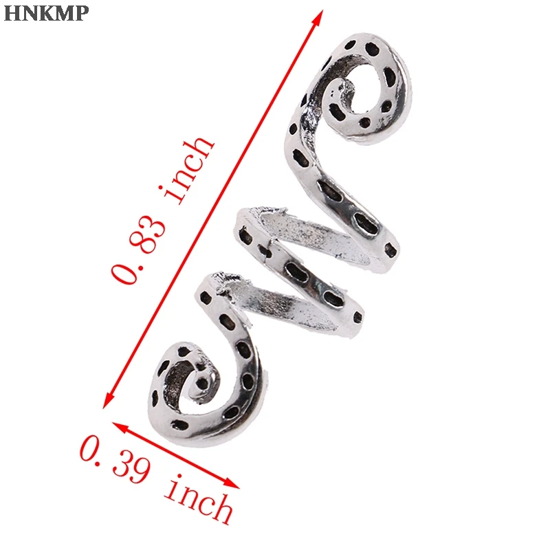 

5pcs Charms Metal Silver Viking Spiral Hair Braid Dread Beard Dreadlock Beads Rings Tube Clips For Hair Accessories
