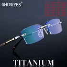 Очки мужские для работы за компьютером при близорукости, без оправы, с сисветильник фильтром