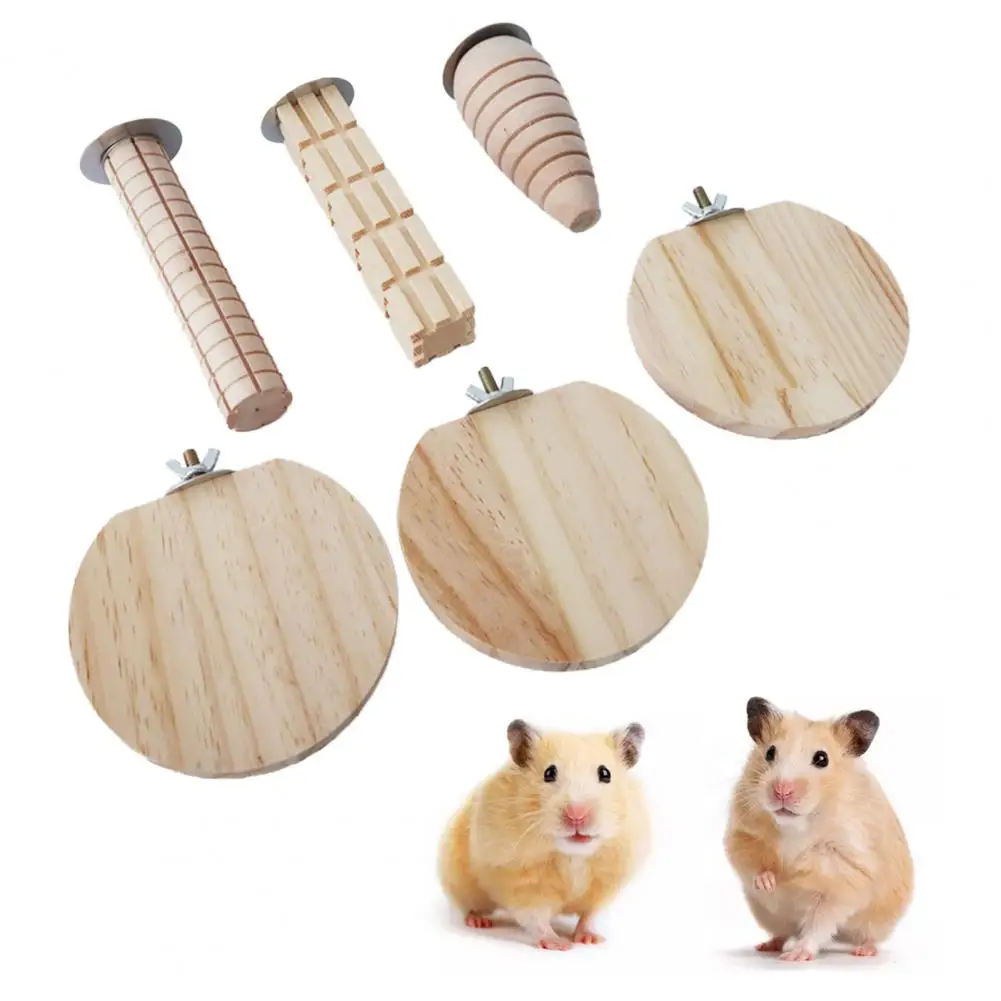 

6Pcs Wooden Chew Toys Universal Wood Chips Small Pets Chew Toys Kit Portable Guinea Pig Toys