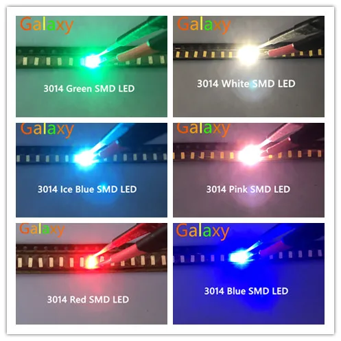 1000 шт. 3014 SMD светодиодный супер яркий красный/зеленый/синий/желтый/белый/теплое