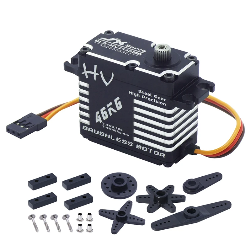 

JX Servo BLS-HV7146MG 46KG HV High Precision Steel Gear Full CNC Aluminium Shell Structure Digital Brushless Standard Servo