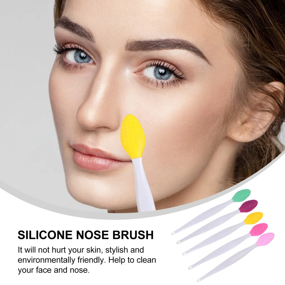 

10pcs Silicone Nose Brush Nose Blackhead Brush Lip Brush Tool for Females