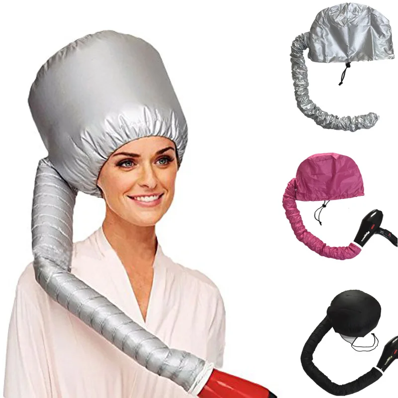 Portable Soft Hair Drying Cap Hat Blow Dryer Attachment Curlformers Gray Dry Hair Cream Cap