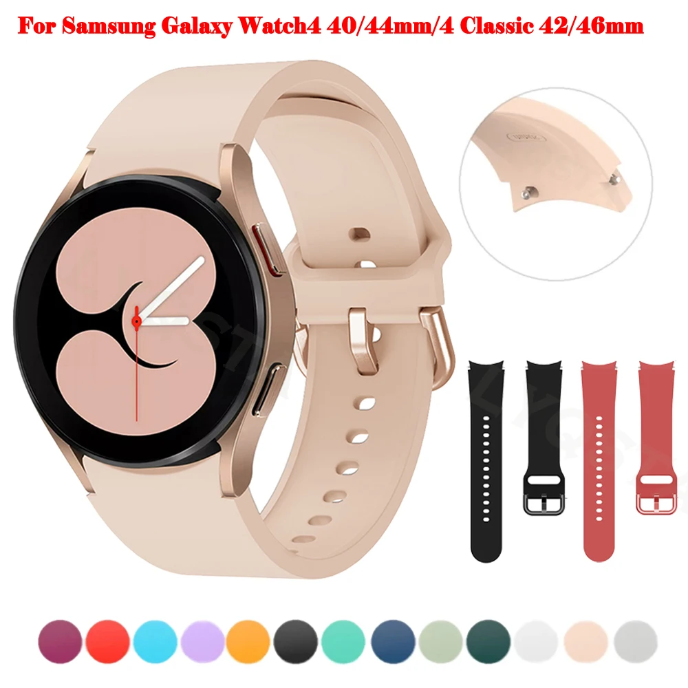 

Ремешок силиконовый для Samsung Galaxy Watch 4 40 мм 44 мм 20 мм, спортивный браслет для Galaxy Watch Classic 42 46 мм