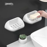 punch free bathroom shelf shower soap dishes storage box wall soap holder with drain pan for home hotel bathroom accessories