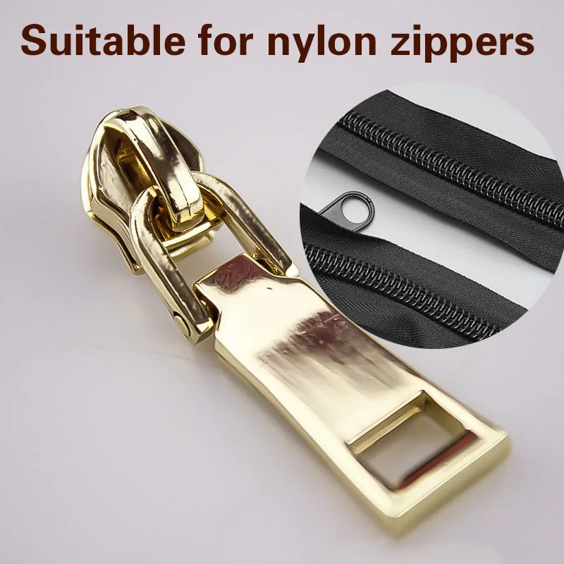 goldnylon Meetee 10 шт. 5# высококачественные металлические ползунки для молнии для нейлоновой головы на молнии DIY сумка пуховик для одежды материал Ремонтный комплект G6-3 - Цвет: goldnylon