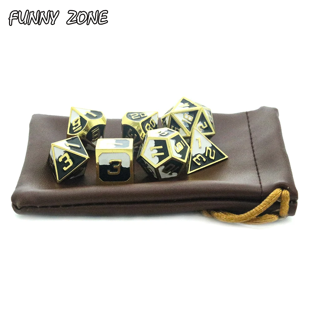 Набор Металлических Кубиков из цинка для настольных игр с сумкой стандартные