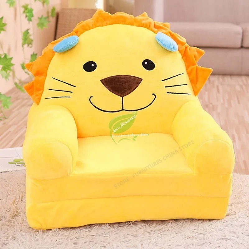 Модный мультяшный маленький складной плюшевый стул диван на одно сиденье