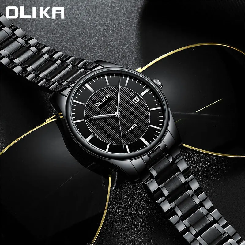 Olilka/ Oulijia Special Men's Watch Solid Steel Strip Waterproof Fashion Business Simple Men's Watch Watch for Men Luxury Watch
