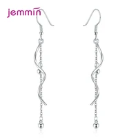 fashion female drop dangle earrings 925 sterling silver twist long tassel chian earrings for women fine jewelry wholesale